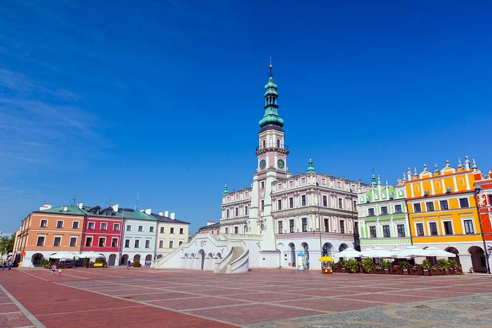 Zamosc streets in Poland