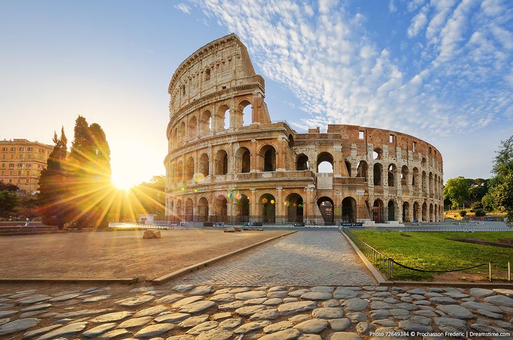 Rome Colosseum at sunrise