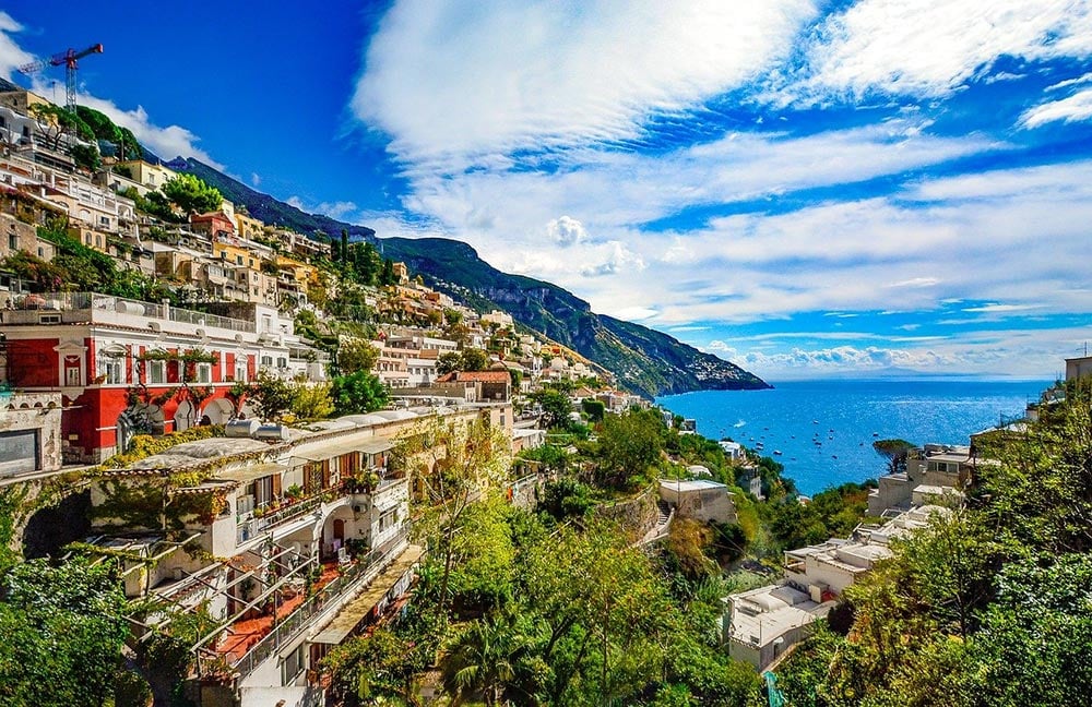 View of part of the Amalfi Coast in Italy