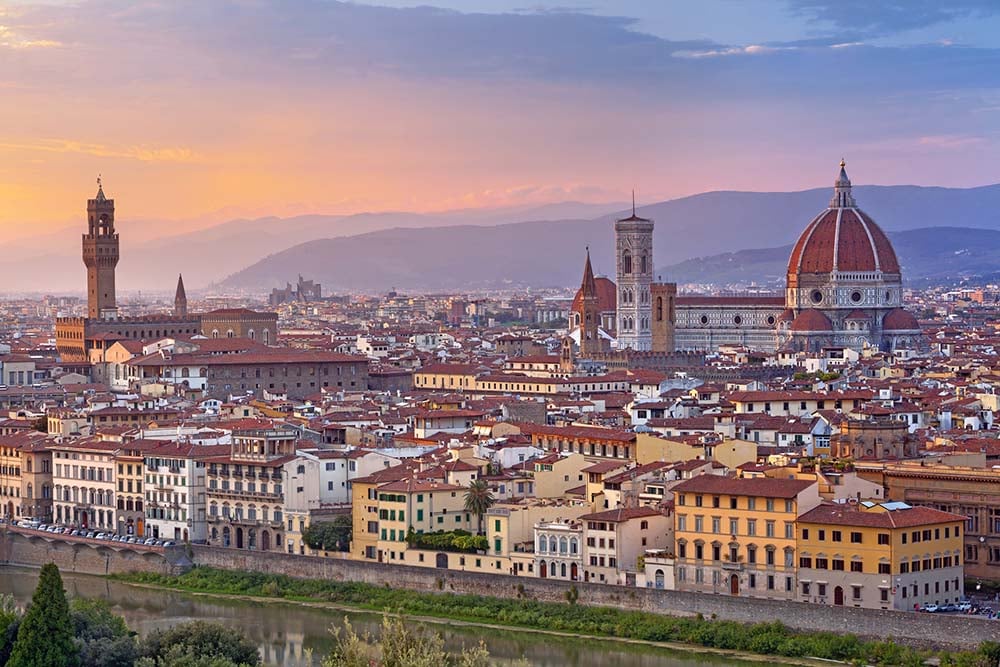 Florence skyline at sunset