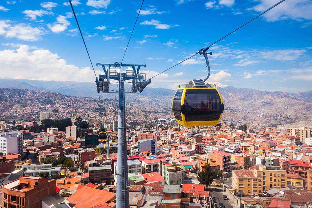 La Paz skyline and cable car