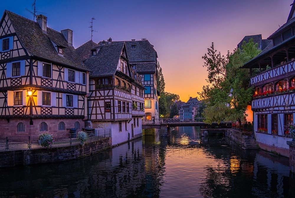 Strasbourg in France at sunset