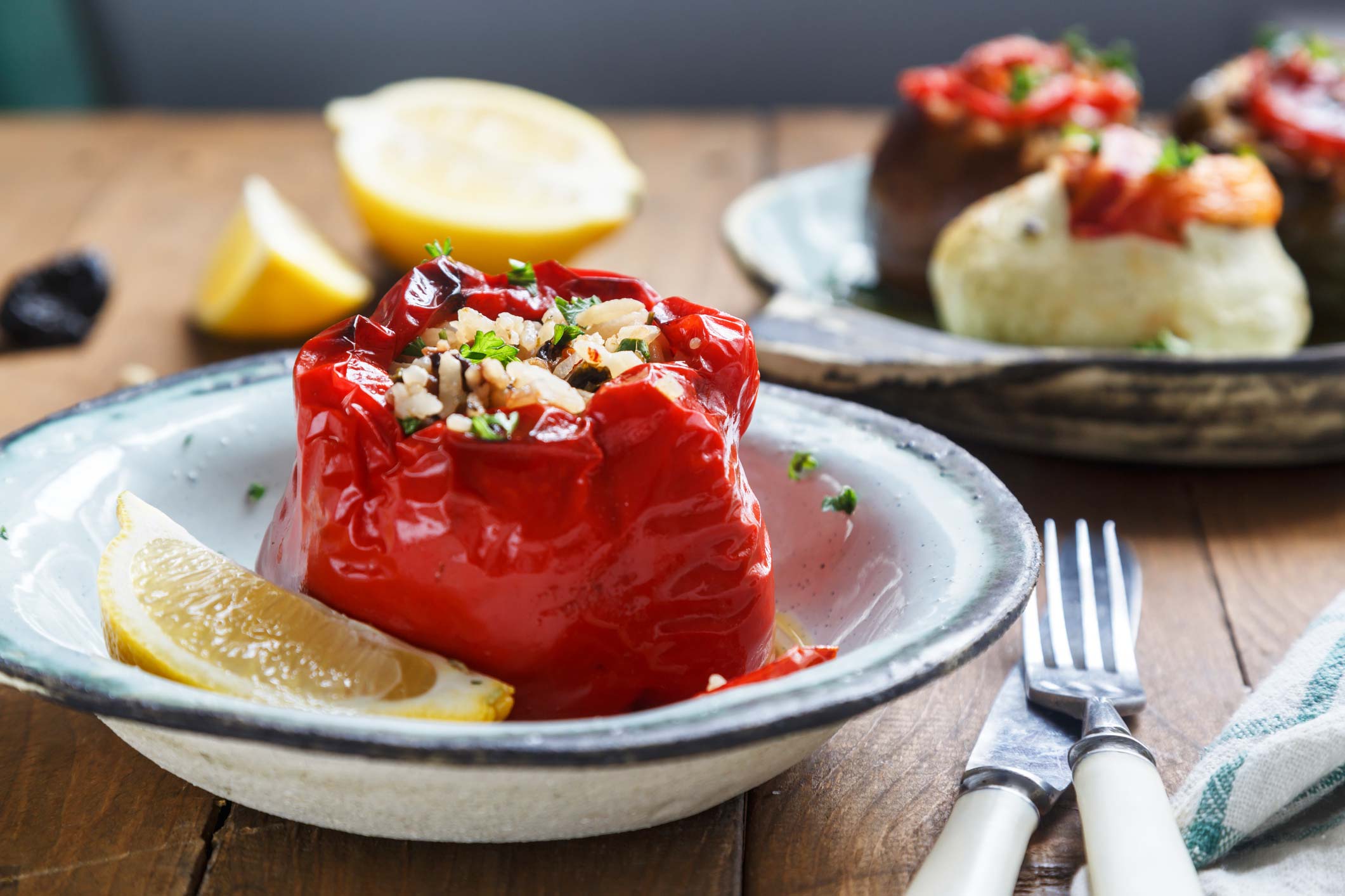 Gemista dish of stuffed peppers