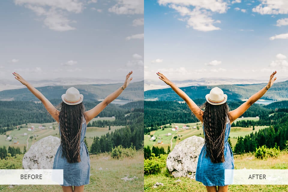 Lifestyle Preset showing Before and After - Free Preset Pack