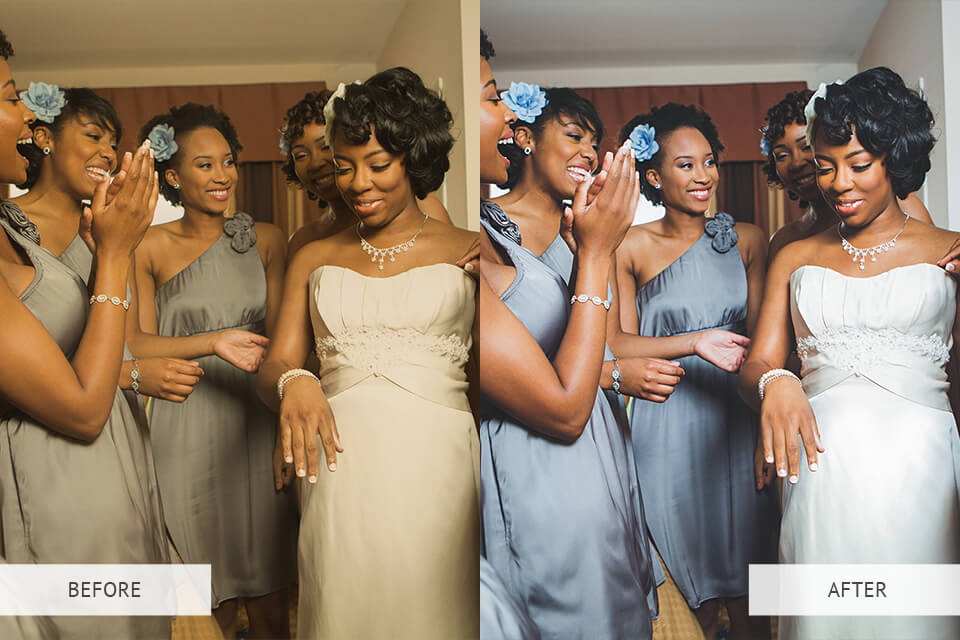 Wedding photography presets - before and after