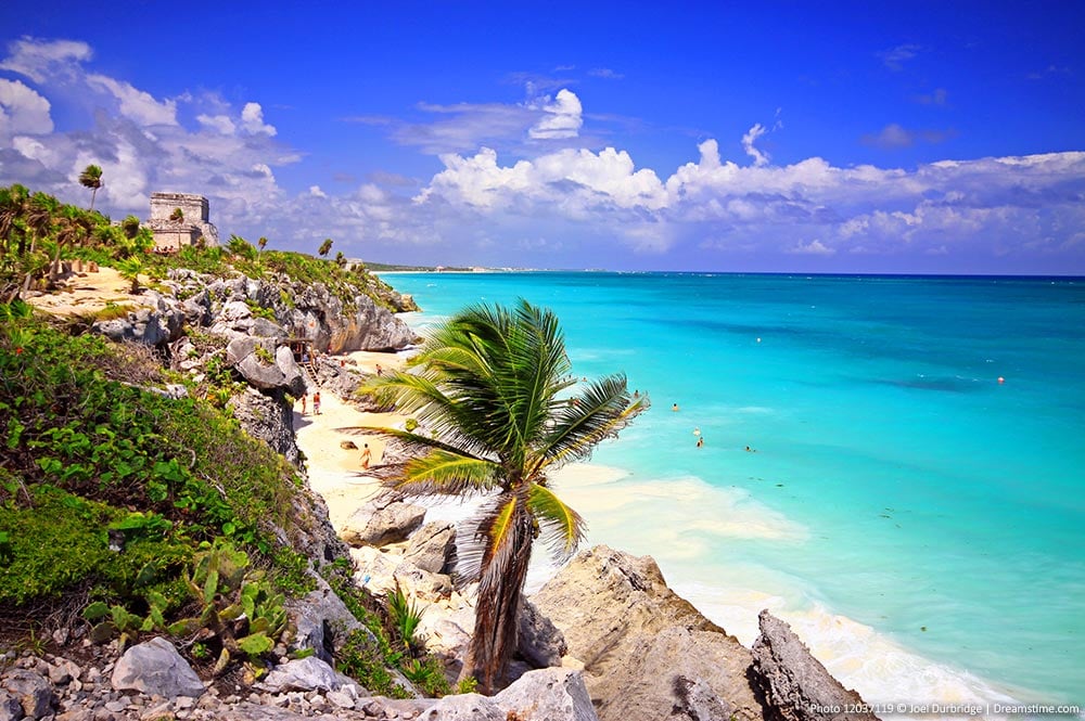 Mexico beaches and ruins in Tulum