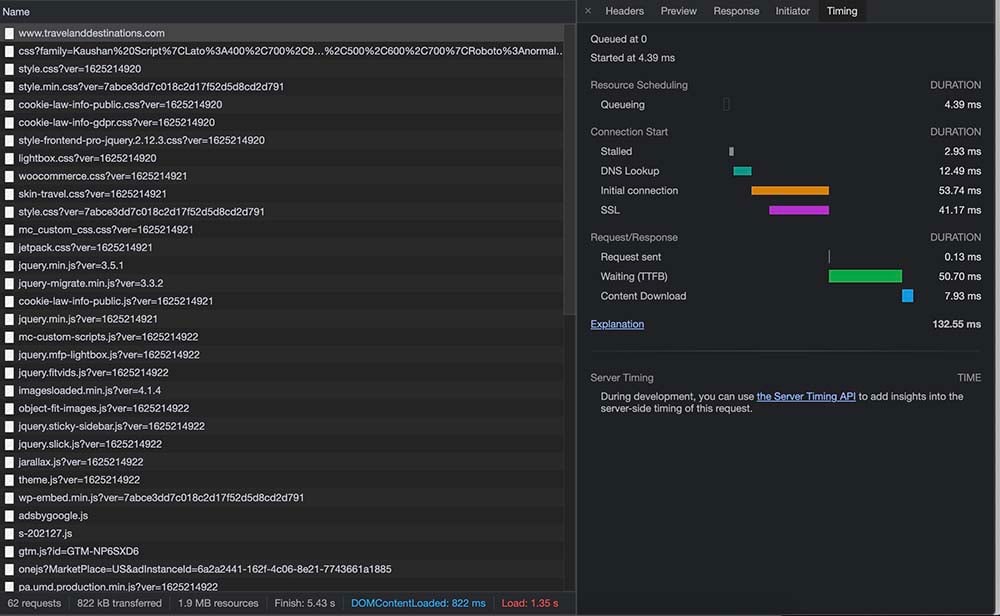 Example from Chrome Dev Tools