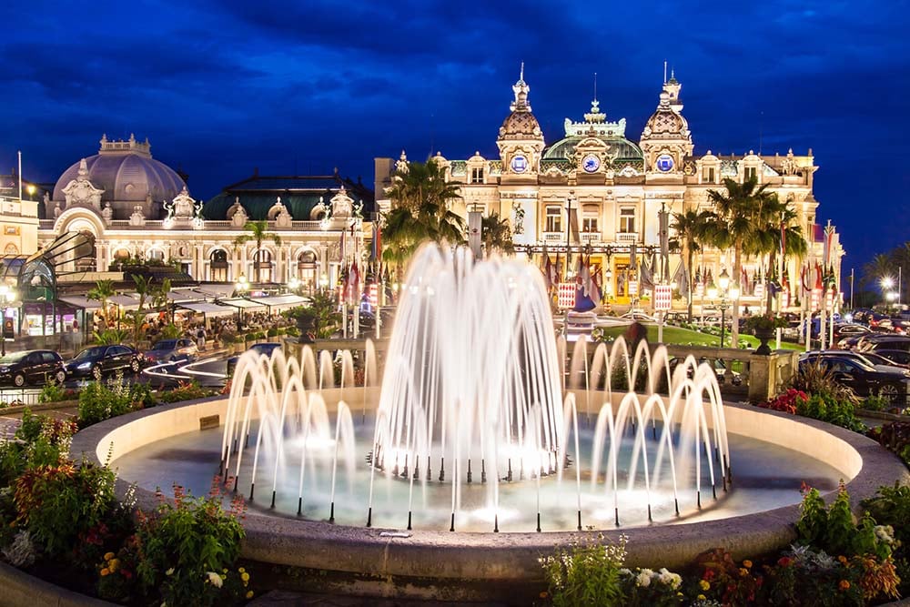 Monte Carlo Casino at night