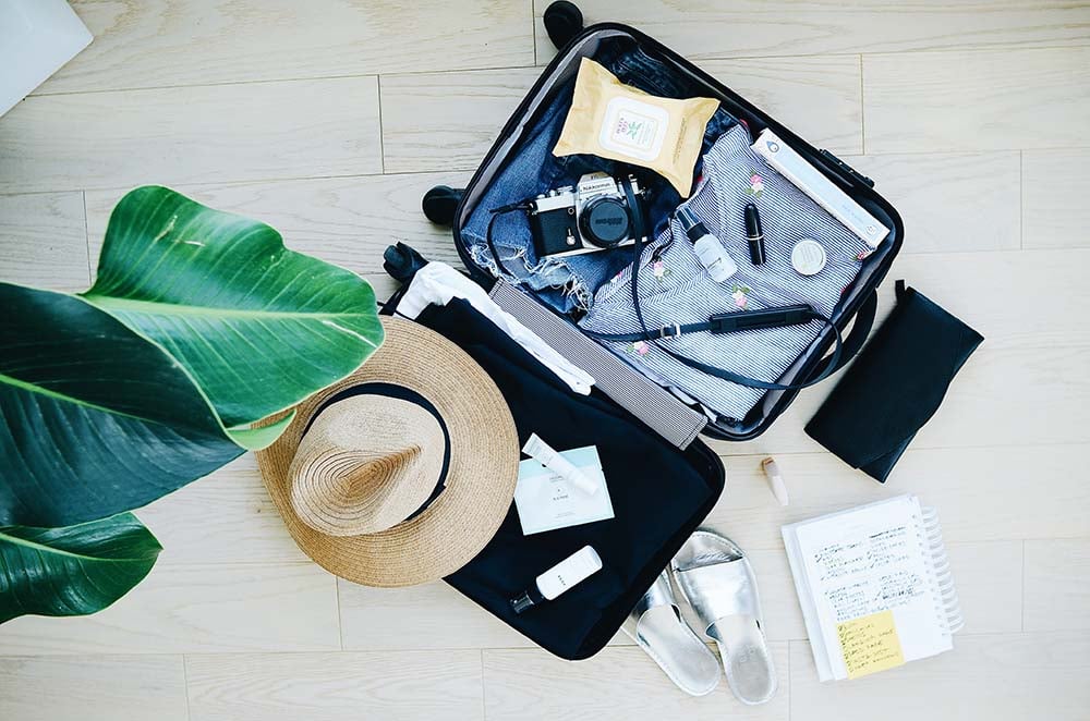An open suitcase showing a concept of packing