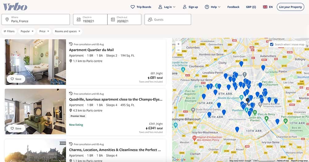 VRBO screenshot