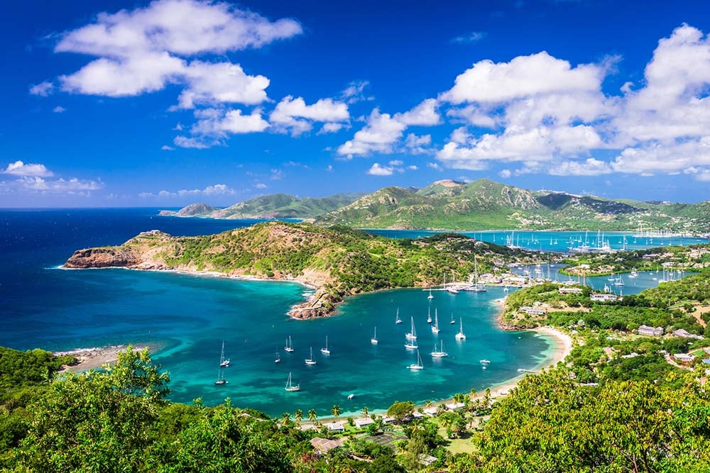 Beautiful views of Antigua and its coast