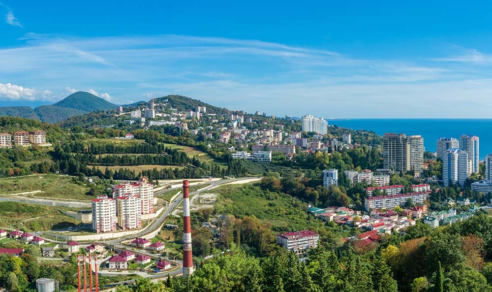 Aerial view of Sochi in Russia