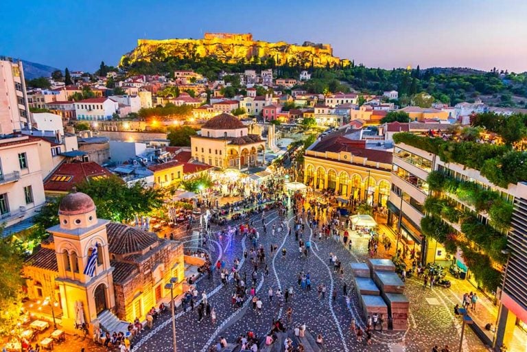 Monastiraki Square in the evening