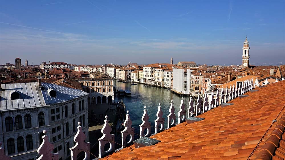 View of the city of Venice from the T Fondaco dei Tedeschi