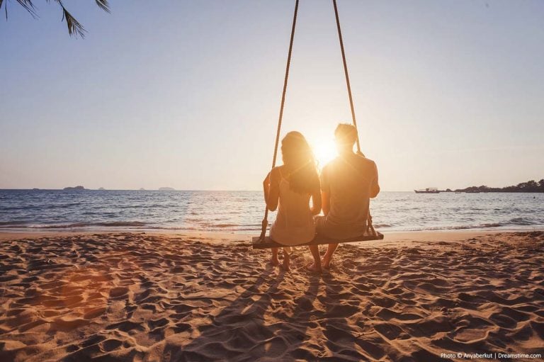 A couple on holiday together