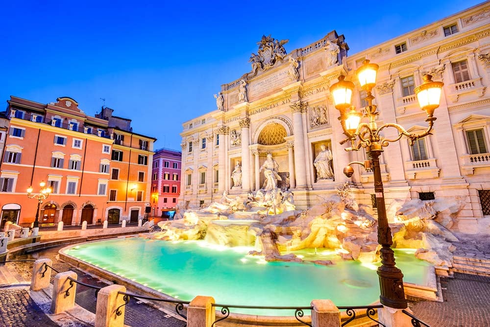 Trevi Fountain at night