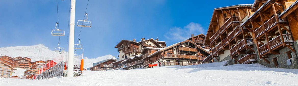 Val Thorens chalets, piste and lifts