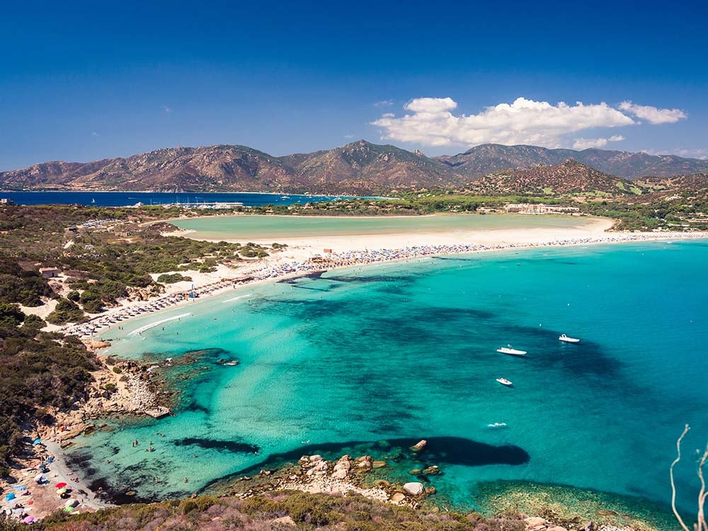 Turquoise coast in Porto Giunco, Sardinia