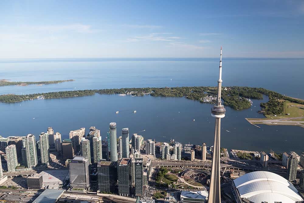 Lake Ontario and Toronto Islands from Toronto
