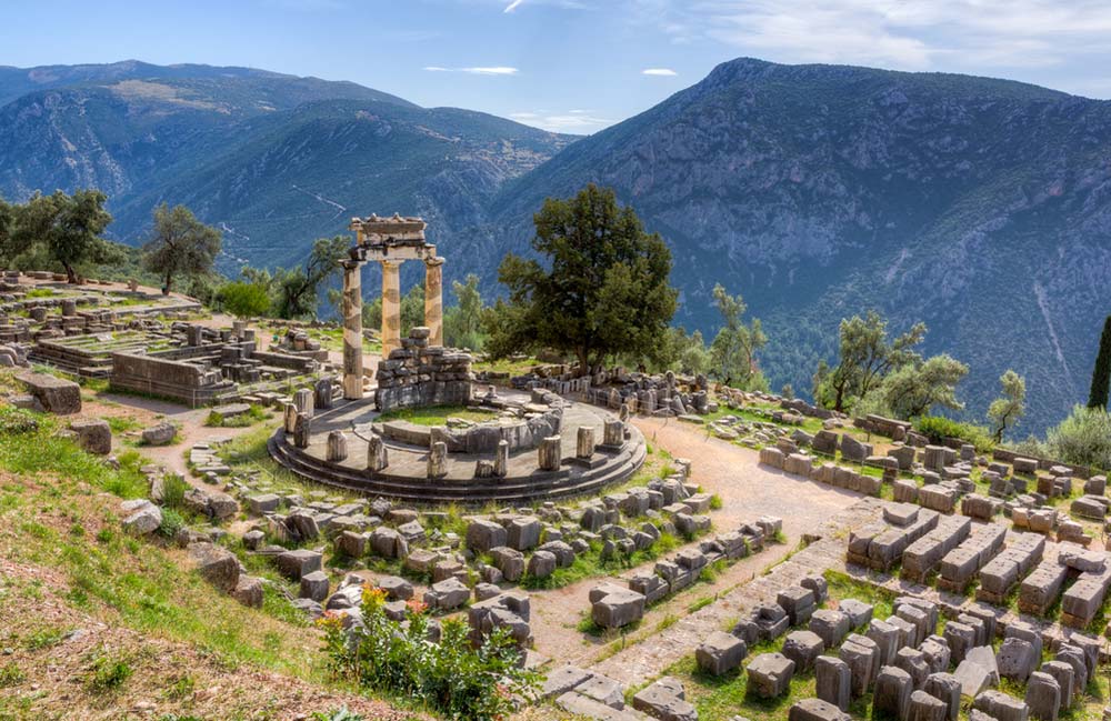 Ruins in Delphi in Greece