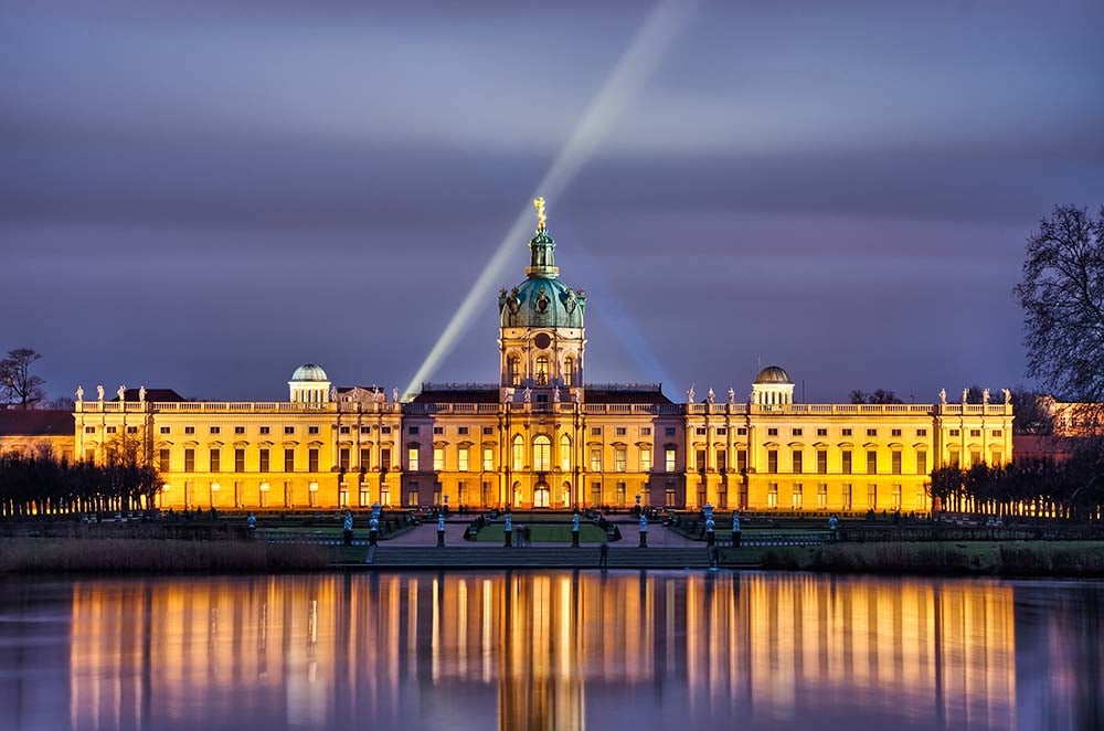 Charlottenburg palace in the night