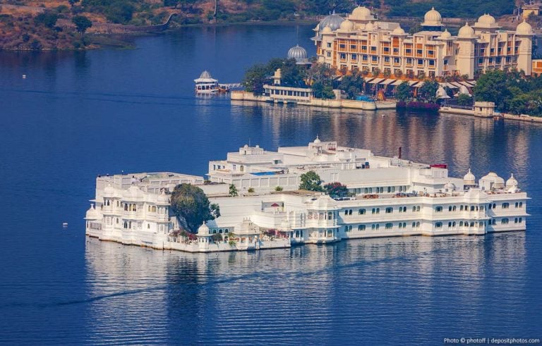 Beautiful palaces in India. The Taj Lake Palace, Udaipur