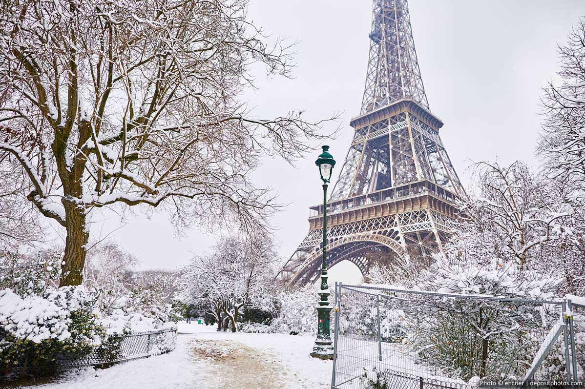 Paris with snow