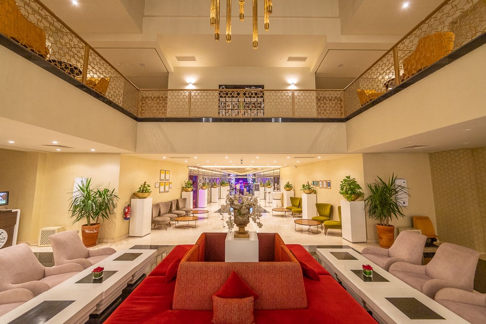 The Lobby of the Be Live Collection Adults Only Hotel in Marrakesh