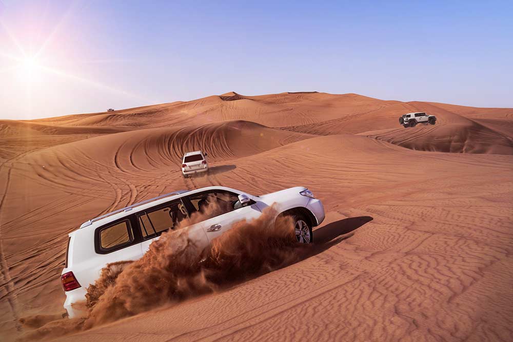 Jeeps in Dubai Desert
