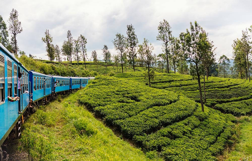 Train and landscapes in Sri Lanka