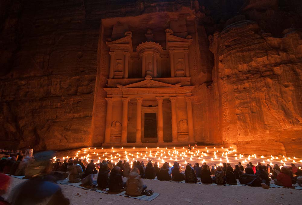 Petra in Jordan at Night
