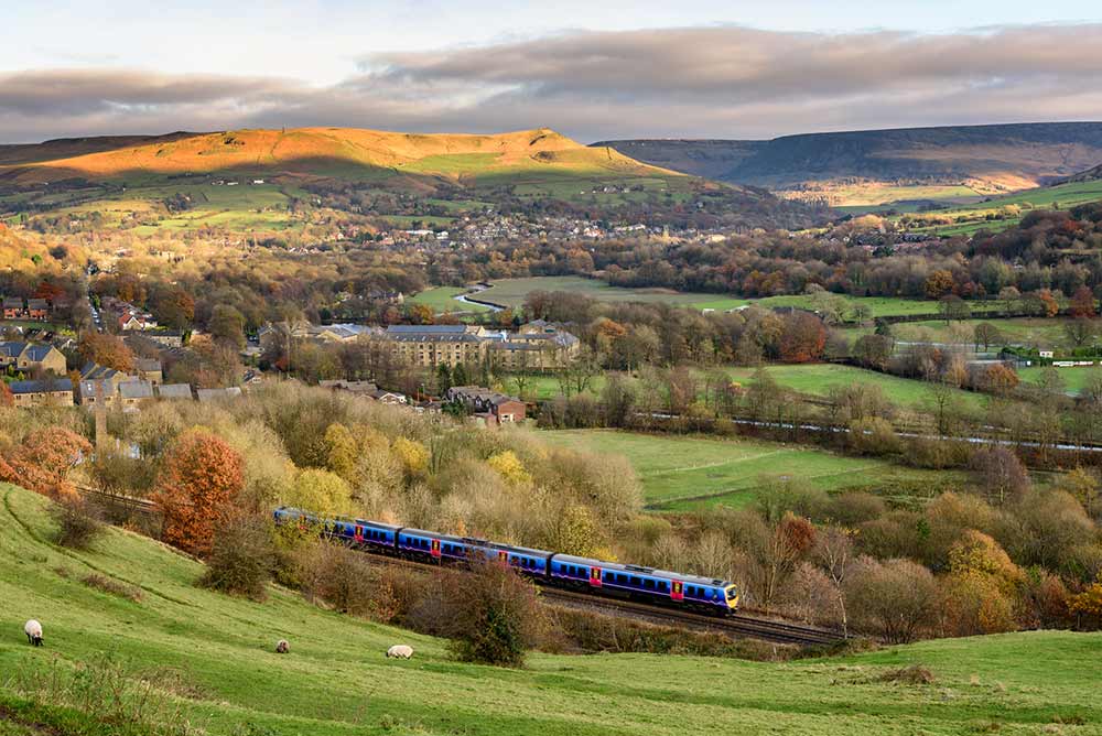 Train in the British countryside