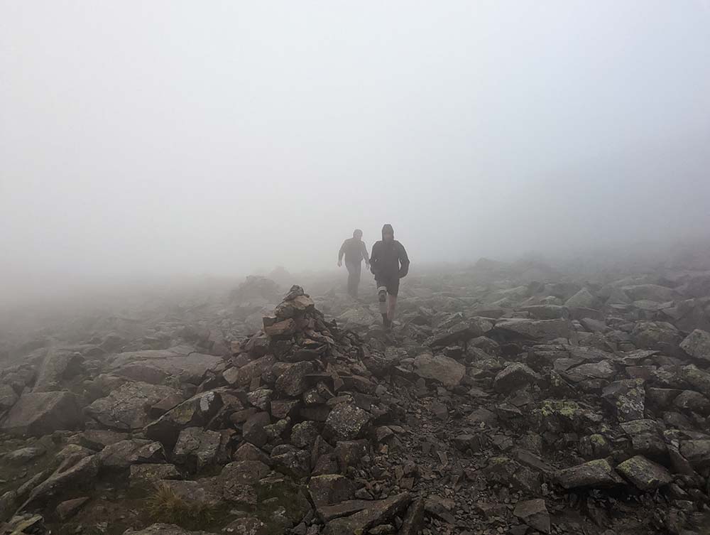 Foggy sections of the hike