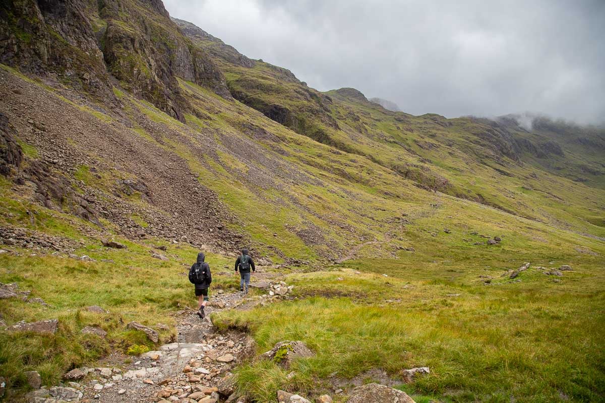 The route up to Scafell Pike