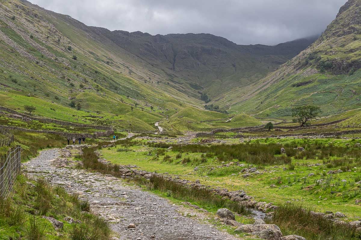 The start of the hike from Seathwaite up to Scafell Pike