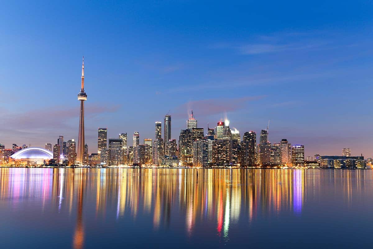 Toronto skyline at night