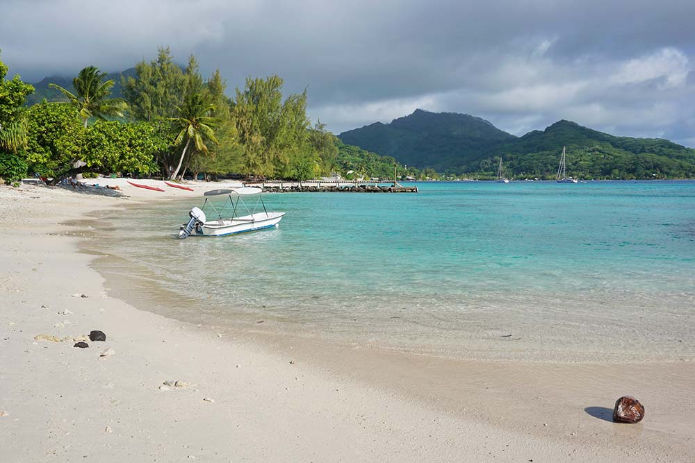 Beach on Huahine island